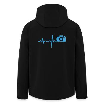 Gift heartbeat photographer camera - Men’s Recycled Softshell Jacket by Stanley/Stella - black - Back - AI Model Male 185 light (185cm)