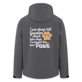 Dog Paw Angel Guardian Angel Companion Dog Lover - Men’s Recycled Softshell Jacket by Stanley/Stella - black - Back - AI Model Male 185 light (185cm)
