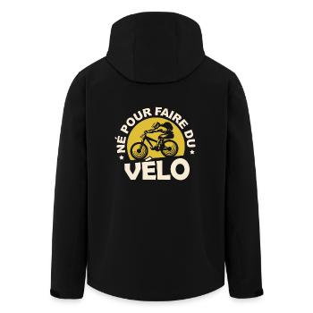 Vélo / VTT pour Cycliste - Né pour faire du Vélo - Veste softshell homme en polyester recyclé Stanley/Stella - noir - Dos - AI Model Male 185 light (185cm)
