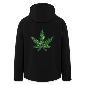 Hanfblatt Schriftzug Geschenk Geschenkidee - Recycelte Männer Softshell-Jacke von Stanley/Stella - Schwarz - Hinten - AI Model Male 185 light (185cm)