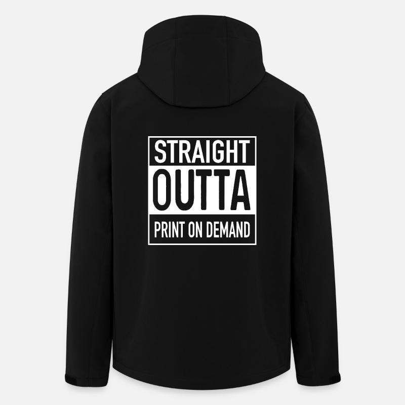 Droit OUTTA PRINT ON DEMAND - Veste softshell homme en polyester recyclé Stanley/Stella - noir