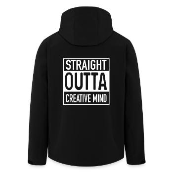 Straight OUTTA Creative Mind - Recycelte Männer Softshell-Jacke von Stanley/Stella - Schwarz - Hinten - AI Model Male 185 light (185cm)