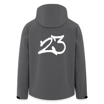 003 23 - Men’s Recycled Softshell Jacket by Stanley/Stella - black - Back - AI Model Male 185 light (185cm)