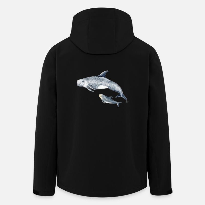 Risso - Grampus Dolphin - Dauphin Risso - Veste softshell homme en polyester recyclé Stanley/Stella - noir