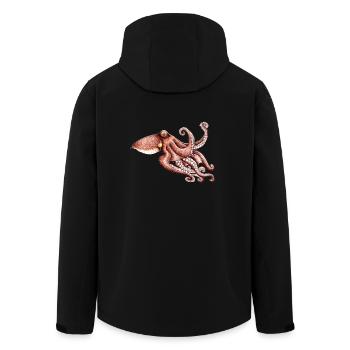 Octopus - Octopus vulgaris - Octopus Poulpe Pieuvre - Men’s Recycled Softshell Jacket by Stanley/Stella - black - Back - AI Model Male 185 light (185cm)