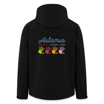Autismus - Recycelte Männer Softshell-Jacke von Stanley/Stella - Schwarz - Hinten - AI Model Male 185 light (185cm)