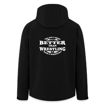 Better than Wrestling is Beer & Wrestling Gift - Men’s Recycled Softshell Jacket by Stanley/Stella - black - Back - AI Model Male 185 light (185cm)