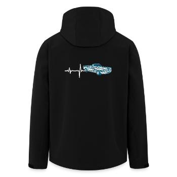 Geschenk Heartbeat Sportwagen Oldtimer - Recycelte Männer Softshell-Jacke von Stanley/Stella - Schwarz - Hinten - AI Model Male 185 light (185cm)