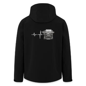 Gift Heartbeat typewriter - Men’s Recycled Softshell Jacket by Stanley/Stella - black - Back - AI Model Male 185 light (185cm)