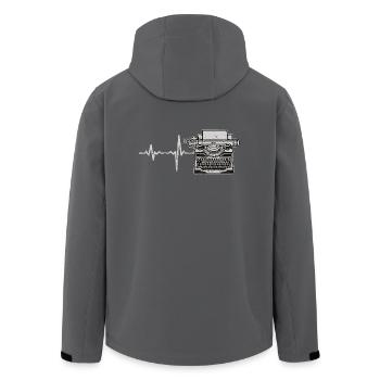 Cadeau machine à écrire Heartbeat - Veste softshell homme en polyester recyclé Stanley/Stella - charbon - Dos - AI Model Male 185 light (185cm)