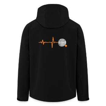 Gift Heartbeat Boule Petanque - Men’s Recycled Softshell Jacket by Stanley/Stella - black - Back - AI Model Male 185 light (185cm)