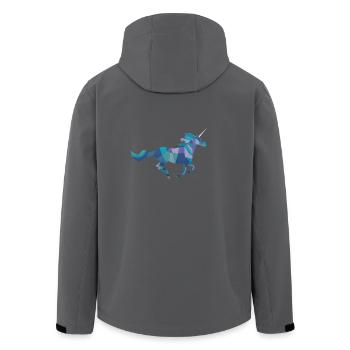 Ice blue unicorn is looking for a new owner - Men’s Recycled Softshell Jacket by Stanley/Stella - black - Back - AI Model Male 185 light (185cm)