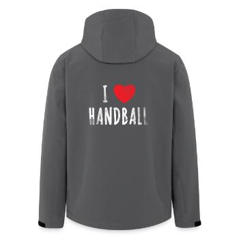 Handball Handballer Geschenk Handballteam - Recycelte Männer Softshell-Jacke von Stanley/Stella - Schwarz - Hinten - AI Model Male 185 light (185cm)