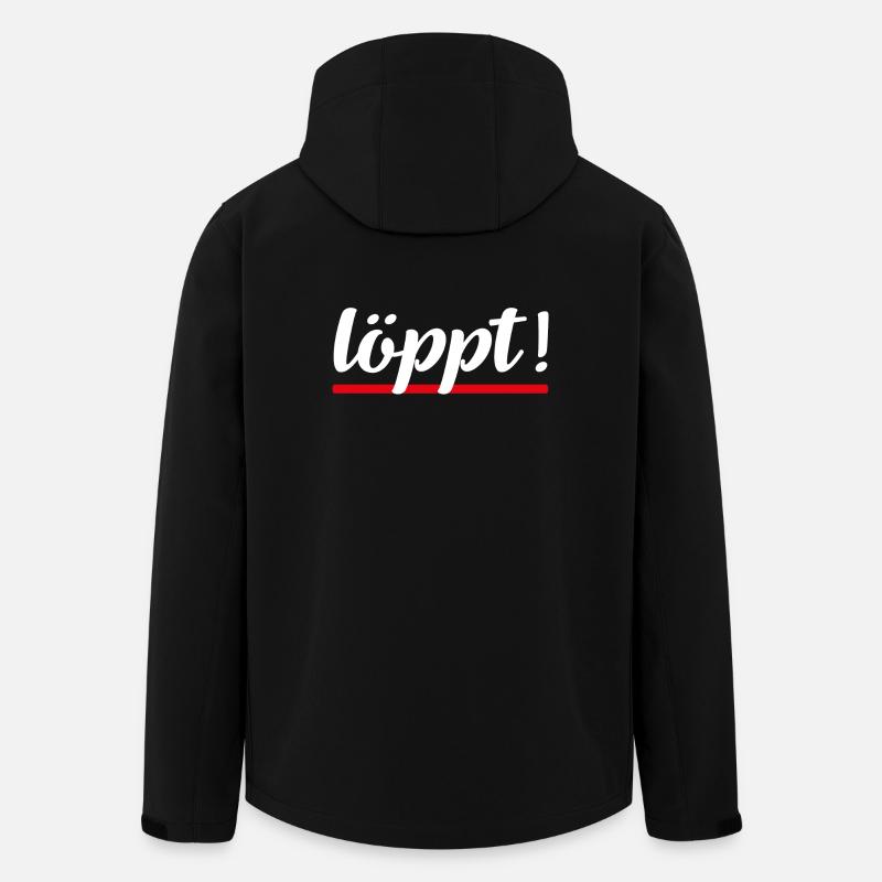 Löppt! | Läuft! | Plattdeutsch norddeutsch Norden - Recycelte Männer Softshell-Jacke von Stanley/Stella - Schwarz