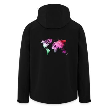 carte colorée Carte du monde Voyage Cadeaux Voyage - Veste softshell homme en polyester recyclé Stanley/Stella - noir - Dos - AI Model Male 185 light (185cm)