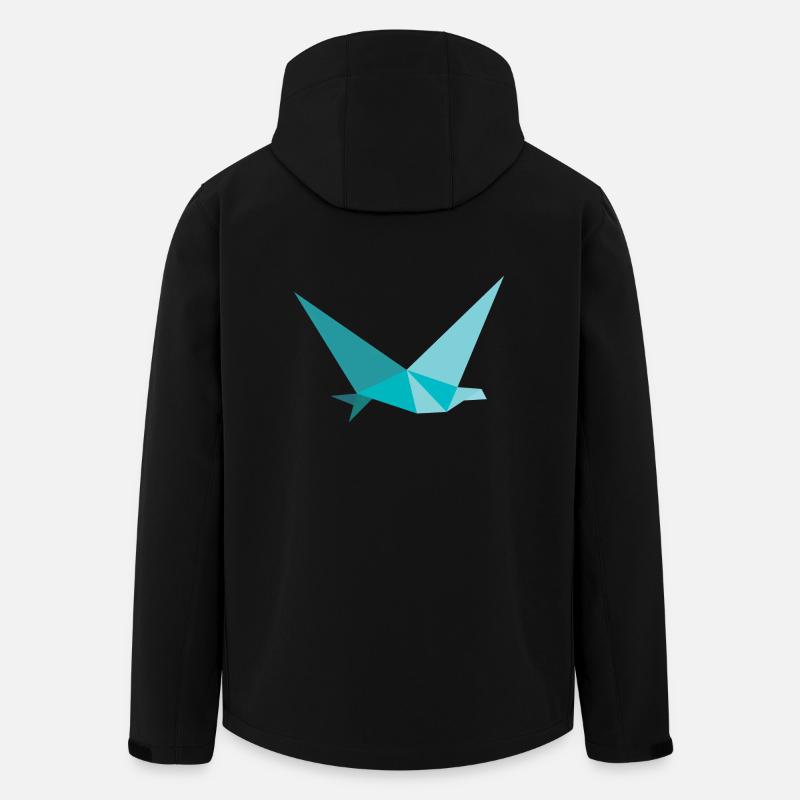 Vogel Schwalbe Origami Polygon - Recycelte Männer Softshell-Jacke von Stanley/Stella - Schwarz