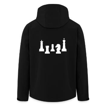 Pièce d'échecs échiquier cadeau joueur d'échecs - Veste softshell homme en polyester recyclé Stanley/Stella - noir - Dos - AI Model Male 185 light (185cm)