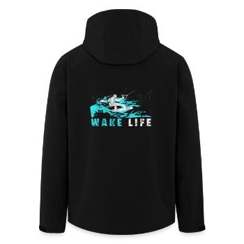 Wakeboarder cadeau wakeboard ski nautique - Veste softshell homme en polyester recyclé Stanley/Stella - noir - Dos - AI Model Male 185 light (185cm)
