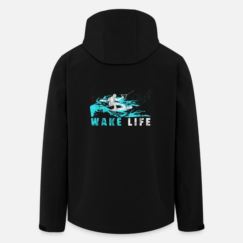 Wakeboarder Geschenk Wakeboard Wasserski - Recycelte Männer Softshell-Jacke von Stanley/Stella - Schwarz