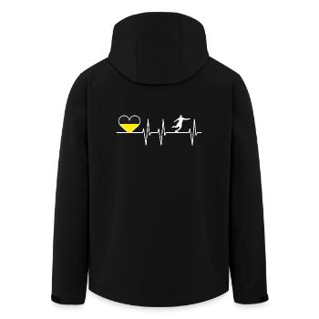Dortmund Fußball Herzschlag | Herz | Fans Geschenk - Men’s Recycled Softshell Jacket by Stanley/Stella - black - Back - AI Model Male 185 light (185cm)