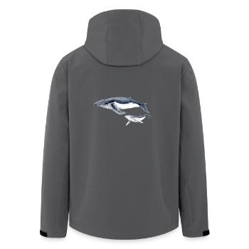 Buckelwal - baleine à bosse Buckelwal - Recycelte Männer Softshell-Jacke von Stanley/Stella - Schwarz - Hinten - AI Model Male 185 light (185cm)
