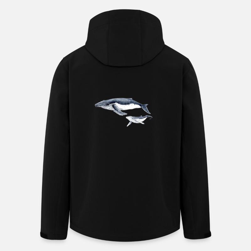 Buckelwal - baleine à bosse Buckelwal - Recycelte Männer Softshell-Jacke von Stanley/Stella - Schwarz