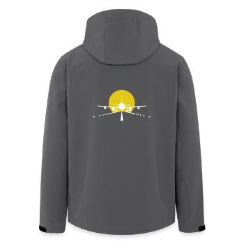 Flyer Gift Airplane Runway Airline Sun - Men’s Recycled Softshell Jacket by Stanley/Stella - black - Back - AI Model Male 185 light (185cm)
