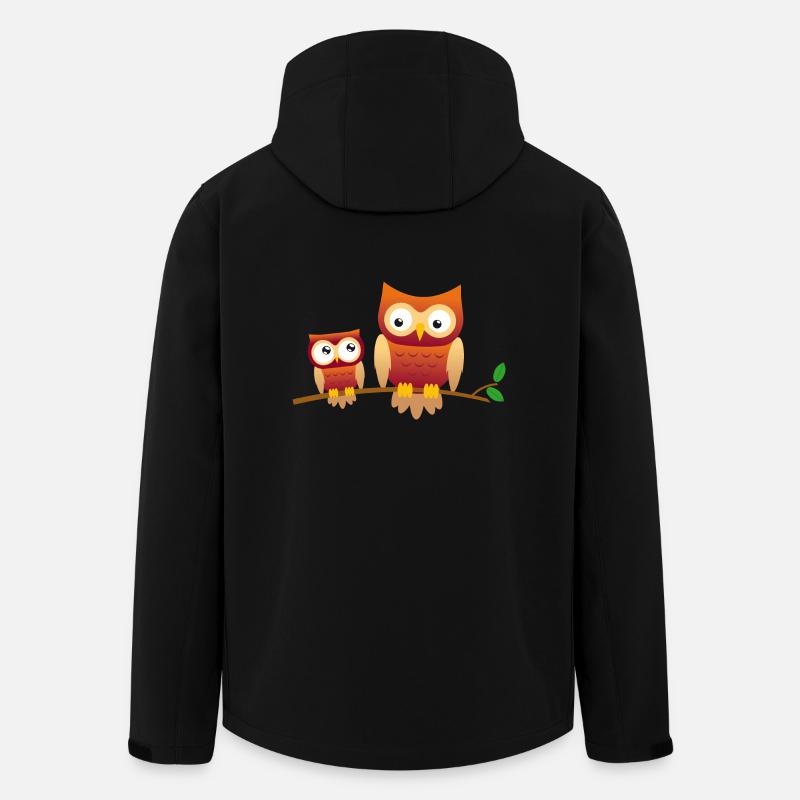 Eule mit kleiner Eule - Recycelte Männer Softshell-Jacke von Stanley/Stella - Schwarz