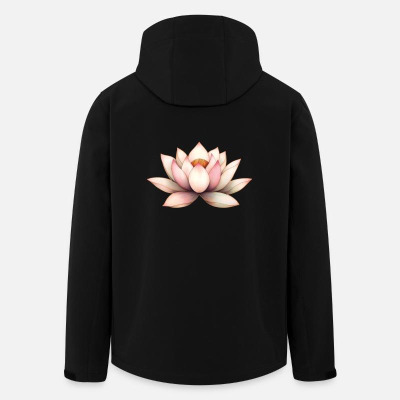 Fleur de lotus - Veste softshell homme en polyester recyclé Stanley/Stella - noir