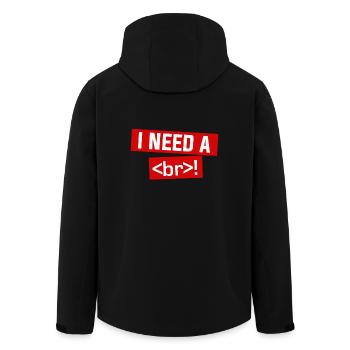 i need a beer alias an html br - Recycelte Männer Softshell-Jacke von Stanley/Stella - Schwarz - Hinten - AI Model Male 185 light (185cm)