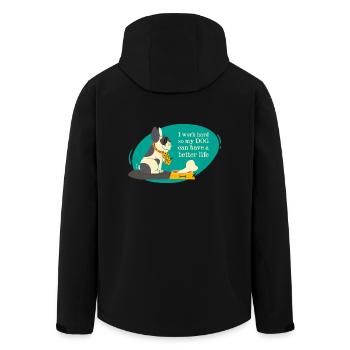 dog - Men’s Recycled Softshell Jacket by Stanley/Stella - black - Back - AI Model Male 185 light (185cm)