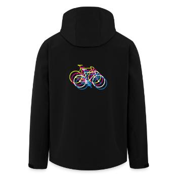 Bunte Fahrräder Geschenk Rennrad Rennradfahrer - Recycelte Männer Softshell-Jacke von Stanley/Stella - Schwarz - Hinten - AI Model Male 185 light (185cm)