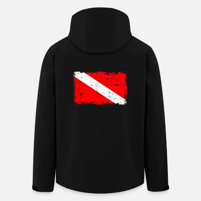 Drapeau de plongeur - Veste softshell homme en polyester recyclé Stanley/Stella - noir