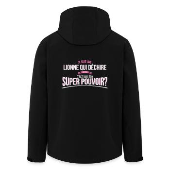 Lionne qui déchire super pouvoir cadeau - Veste softshell homme en polyester recyclé Stanley/Stella - noir - Dos - AI Model Male 185 light (185cm)