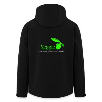 Veggie - Vegetarier. Geschenk Idee - Recycelte Männer Softshell-Jacke von Stanley/Stella - Schwarz - Hinten - AI Model Male 185 light (185cm)