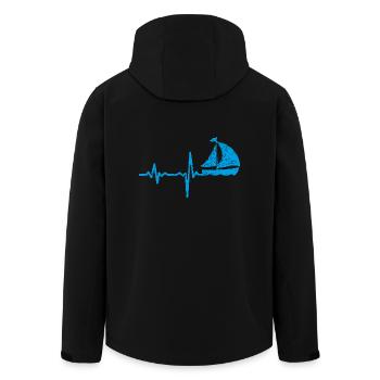 Gift heartbeat sailing - Men’s Recycled Softshell Jacket by Stanley/Stella - black - Back - AI Model Male 185 light (185cm)