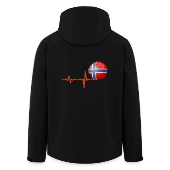 Heartbeat Norwegen Ball Geschenk - Recycelte Männer Softshell-Jacke von Stanley/Stella - Schwarz - Hinten - AI Model Male 185 light (185cm)