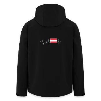 cadeaux de fréquence cardiaque rythme cardiaque pavillon Autriche - Veste softshell homme en polyester recyclé Stanley/Stella - noir - Dos - AI Model Male 185 light (185cm)