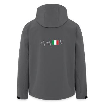 cadeaux de fréquence cardiaque rythme cardiaque drapeau italien - Veste softshell homme en polyester recyclé Stanley/Stella - noir - Dos - AI Model Male 185 light (185cm)