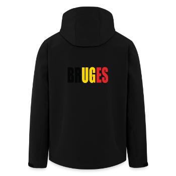 BRUGES BELGIQUE - Veste softshell homme en polyester recyclé Stanley/Stella - noir - Dos - AI Model Male 185 light (185cm)