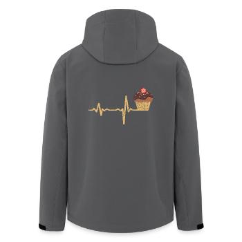 Geschenk Heartbeat Muffin - Recycelte Männer Softshell-Jacke von Stanley/Stella - Schwarz - Hinten - AI Model Male 185 light (185cm)