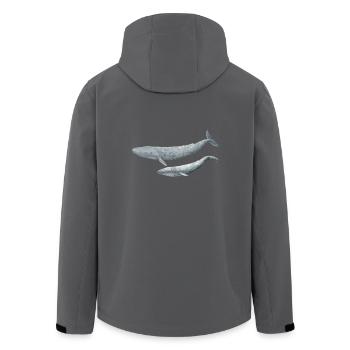 Blue Whale - Blue Whale - Baleine bleue - Veste softshell homme en polyester recyclé Stanley/Stella - noir - Dos - AI Model Male 185 light (185cm)