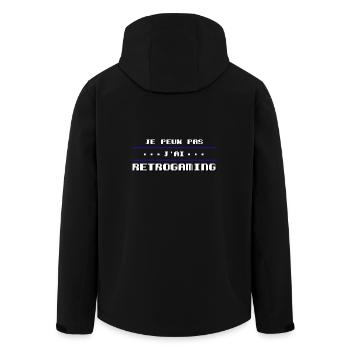 Je peux pas j'ai retrogaming - Veste softshell homme en polyester recyclé Stanley/Stella - noir - Dos - AI Model Male 185 light (185cm)