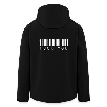 Fuck You Fuck Off Barcode Barcode Cool Quote - Men’s Recycled Softshell Jacket by Stanley/Stella - black - Back - AI Model Male 185 light (185cm)