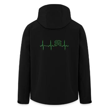 ECG Zodiac - Cancer - Men’s Recycled Softshell Jacket by Stanley/Stella - black - Back - AI Model Male 185 light (185cm)
