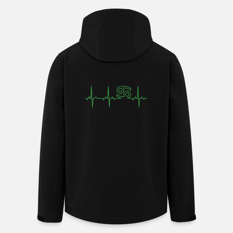 EKG Stjernetegn - Kræft - Stanley/Stella herre softshelljakke i genanvendt polyester - sort