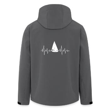 Herzlinie Herzfrequenz Herzschlag Segler Segelboot - Recycelte Männer Softshell-Jacke von Stanley/Stella - Schwarz - Hinten - AI Model Male 185 light (185cm)