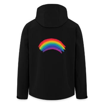 Ehrfürchtig Regenbogen-Flagge, LGBTQ Gay Lesben Stolz Geschenk - Recycelte Männer Softshell-Jacke von Stanley/Stella - Schwarz - Hinten - AI Model Male 185 light (185cm)