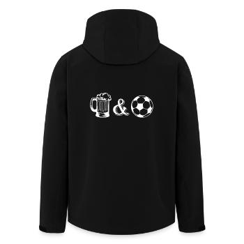 Bier & Fußball - Geschenk Fußballspiel Fußballer - Recycelte Männer Softshell-Jacke von Stanley/Stella - Schwarz - Hinten - AI Model Male 185 light (185cm)