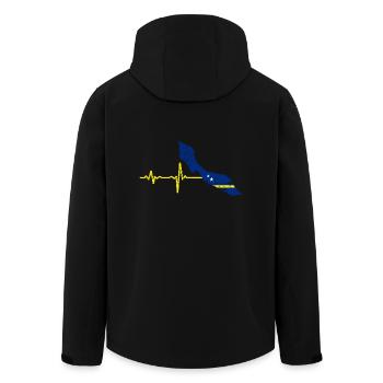 Heartbeat Curacao gift - Men’s Recycled Softshell Jacket by Stanley/Stella - black - Back - AI Model Male 185 light (185cm)